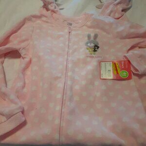 NEW 4T Carter "Snuggle Bunny" flame resistant pink sleeper